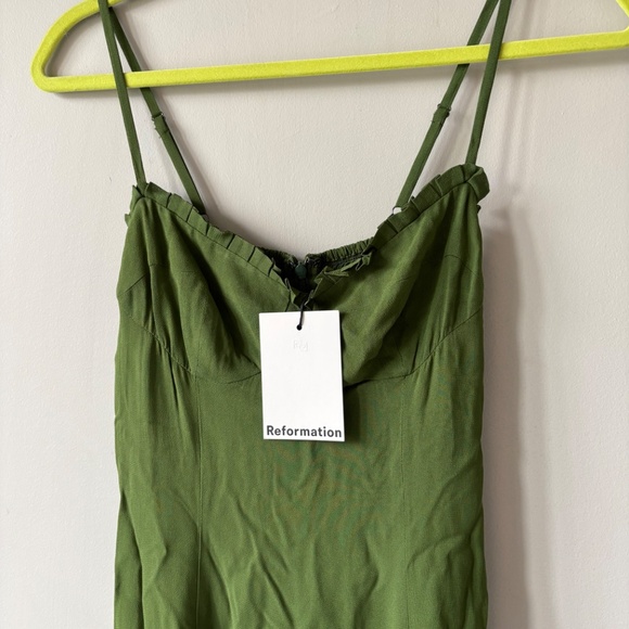 BRAND NEW Reformation Aiko Dress Green - Size 2 - Picture 8 of 11